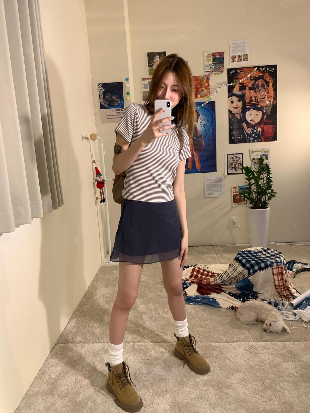 chiffon mini skirt