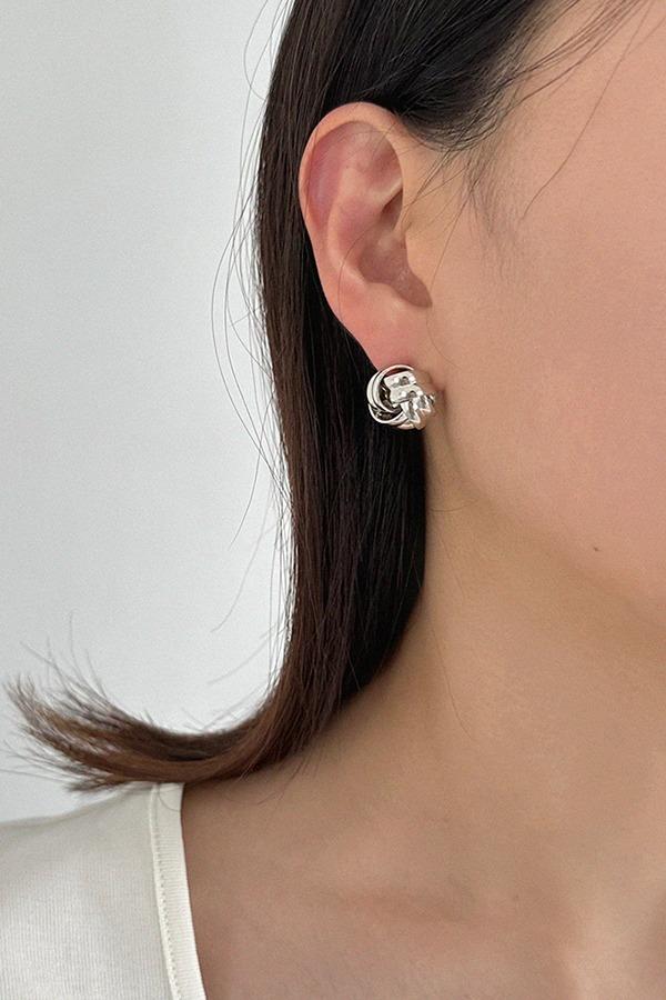 knot button earring