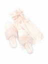 VICTORIA SECRET 시그니처 새틴 슬리퍼 화이트 핑크 캐주얼 스트라이프 사이즈 L 9 10 NWT