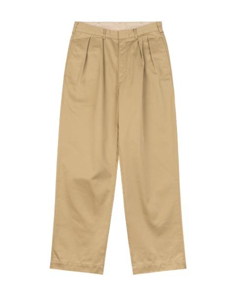 [NANAMICA] DOUBLE PLEATED CHINO PANTS (KHAKI)