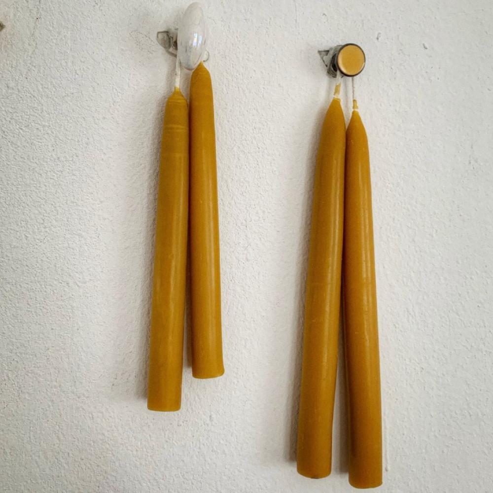 무타 밀랍초 천연 테이퍼 캔들 2개세트(25cm)