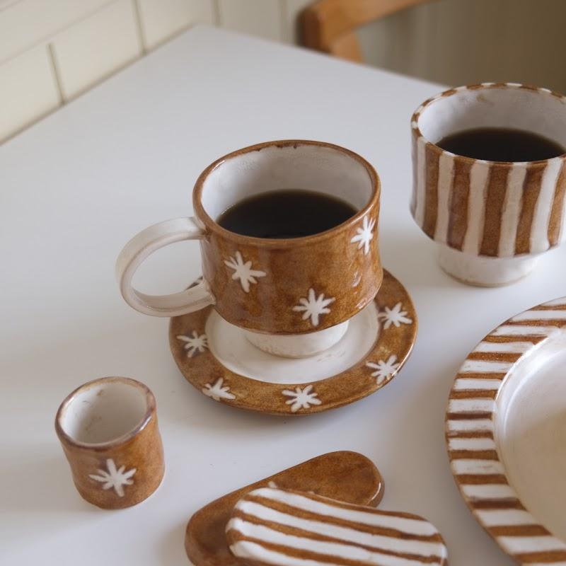 toffee brown_coffee cup ( star / stripe) SALE