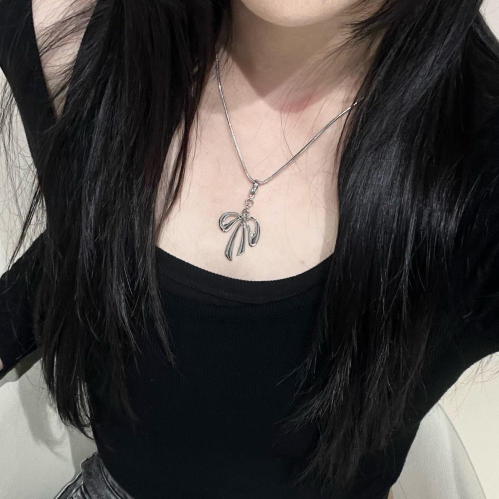 리본 키링 뱀줄 목걸이