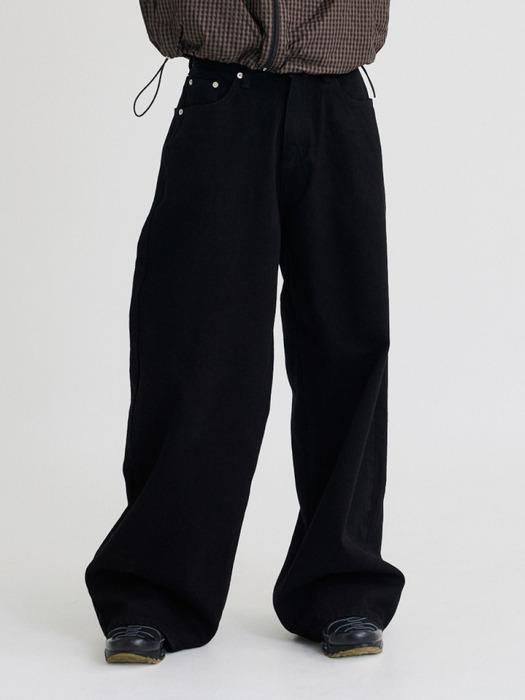 Wide Denim Pants (Black)