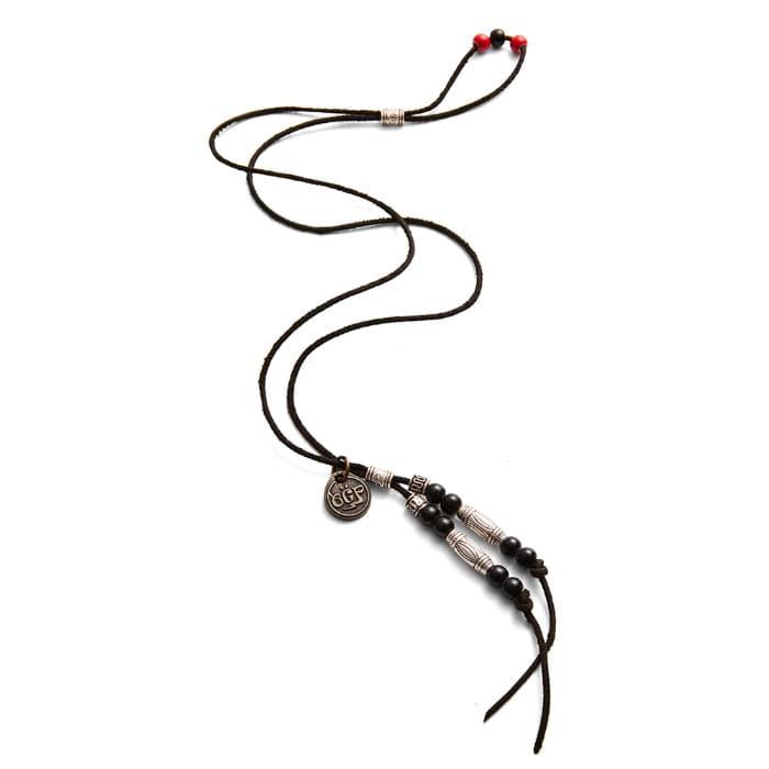 OGP Mini Pendant Leather Necklace Black