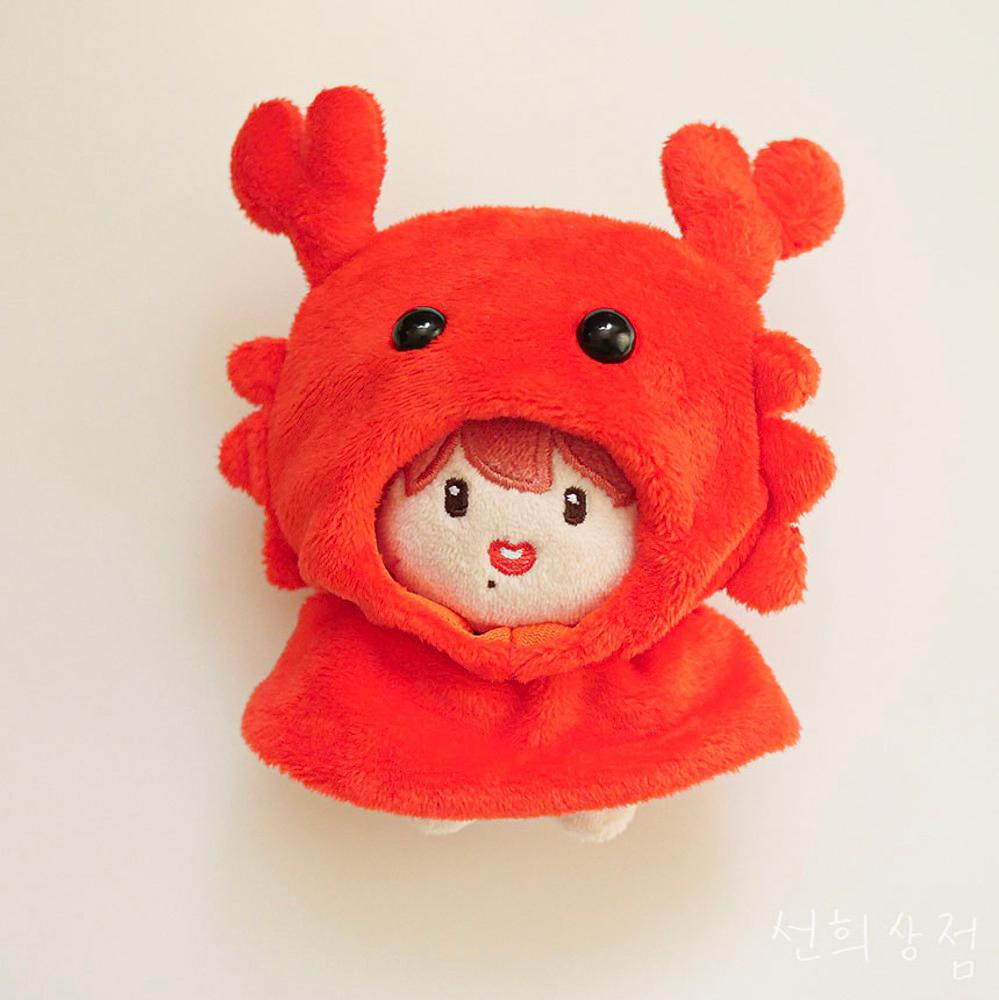 10cm 인형 꽃게모자 망토 옷 무속성 아이돌 소품 솜깅이 악세사리 꾸미기 룩업