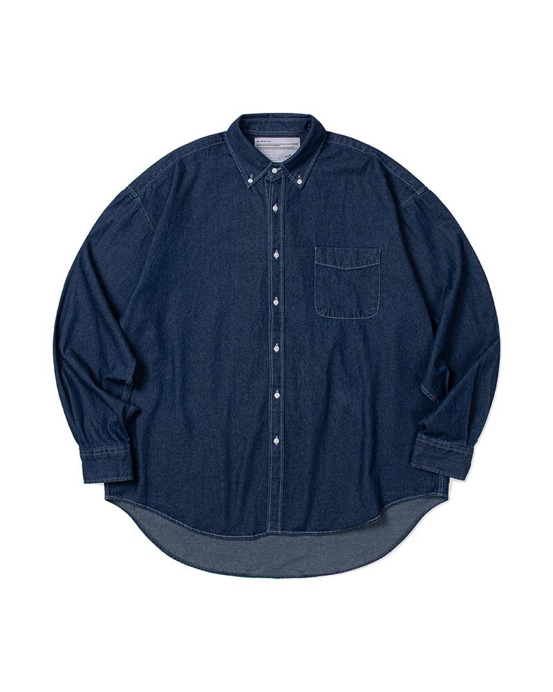 휴즈 오버핏 데님 셔츠 (BLUE)