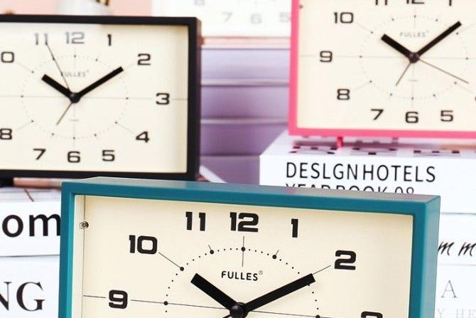 레트로 네모 아날로그 무소음 빈티지 알람 탁상시계