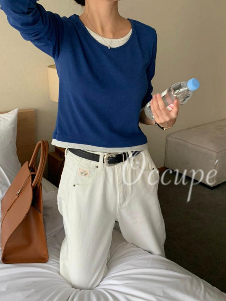 아잉 하리 티 (4col) areing 레이어드 긴팔티