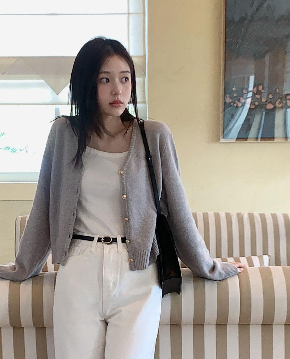 체리코코 [💕CRKO] 버터 골드 가디건 / 브이넥 니트가디건 하객룩 레이어드 가디건자켓 봄잠바 바람막이