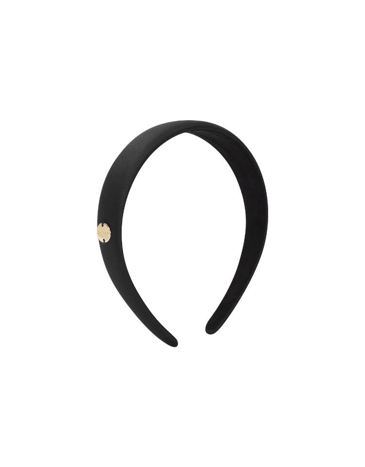 satin hairband (M) - black