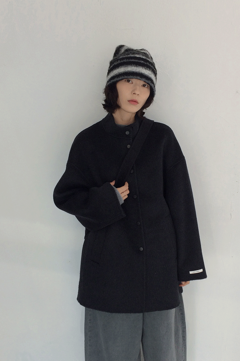 [가방증정] 르와르 울 핸드메이드 하프코트