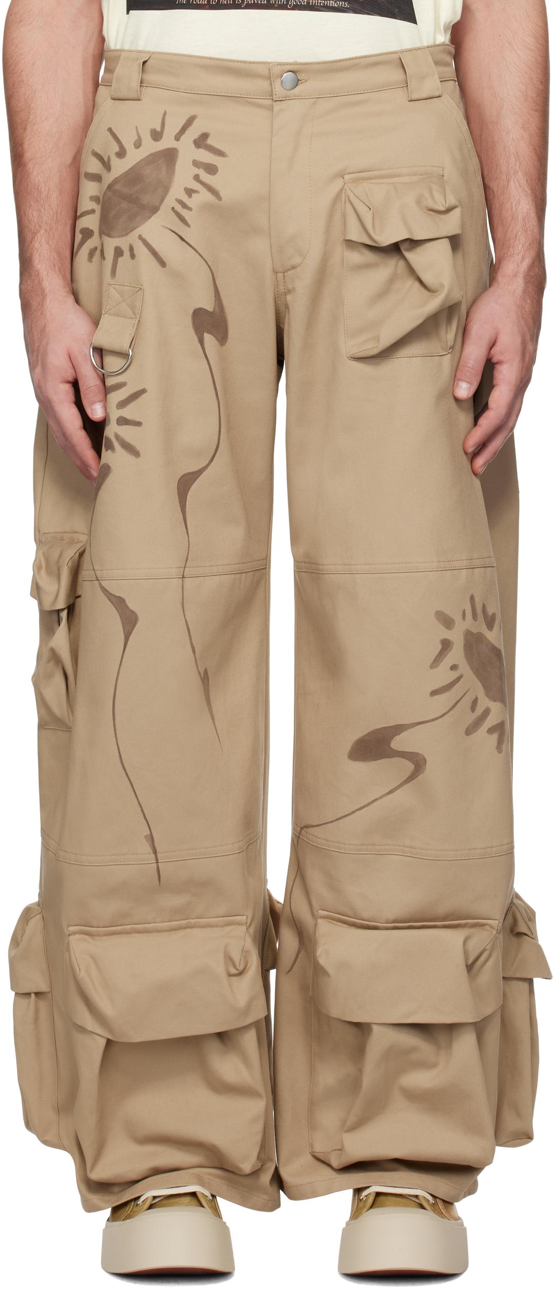 베이지 가든 카고 팬츠