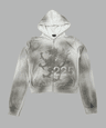 225 washed dragon crop hoodie zip-up