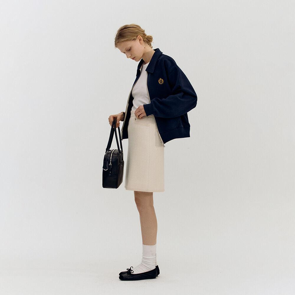 UNISEX CREST LOGO COLLAR ZIP-UP BLOUSON FRENCH NAVY_UDTS2A118N2