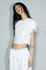 G_RIBBON SHIRRING TOP / WHITE