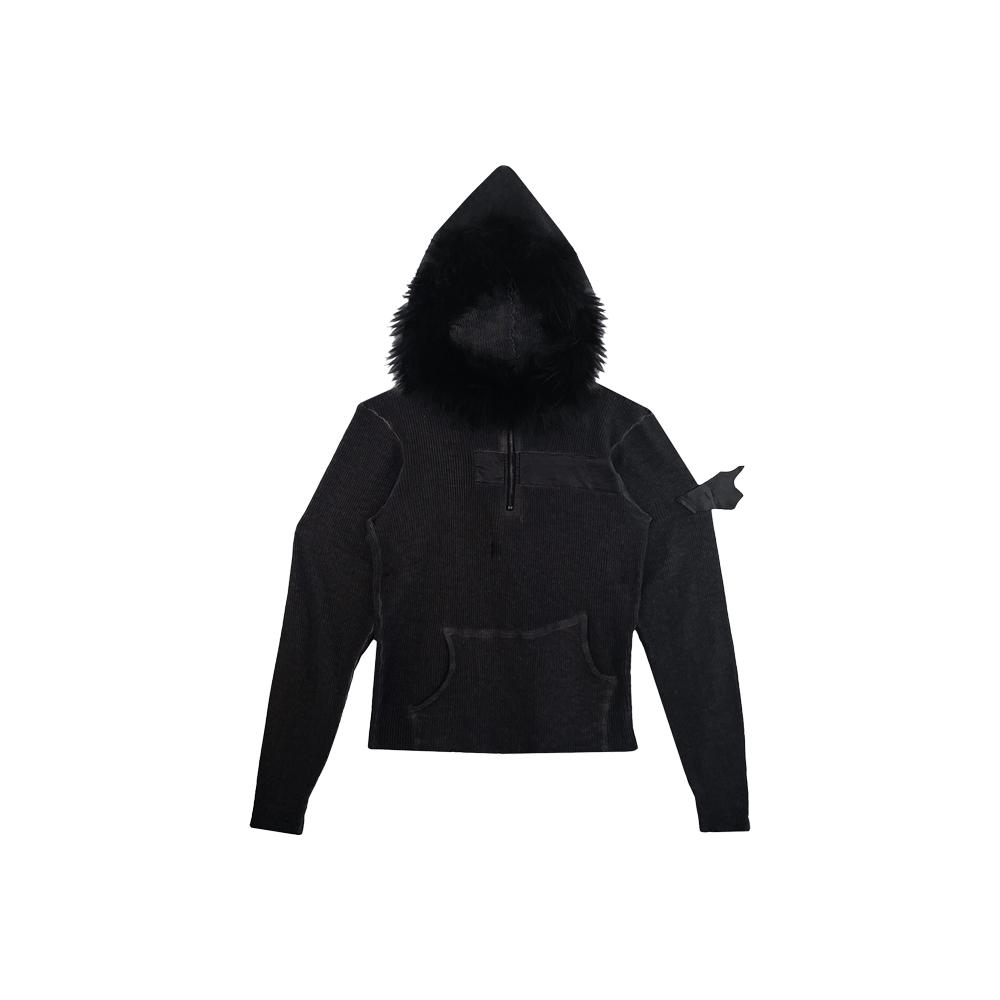 [AE SYNCTX : 에이시넥틱스] HALF ZIP HOODIE BLACK