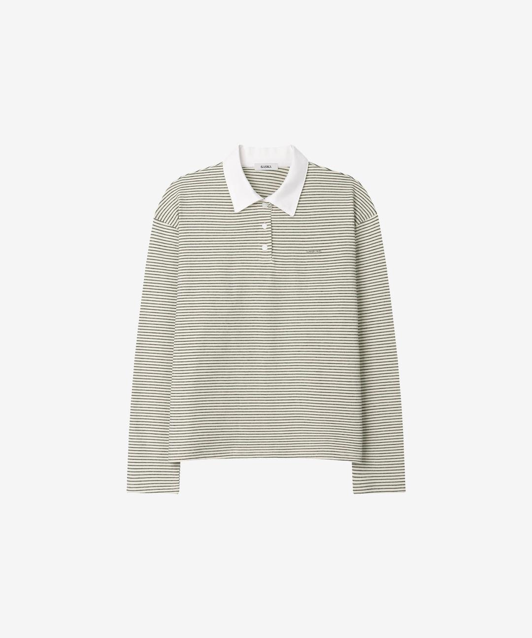 스트라이프 럭비 티셔츠 (아이보리)