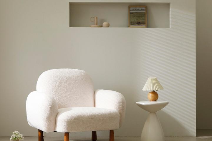 [단독][5%쿠폰] 파베 부클레 패브릭 1인 소파 2colors