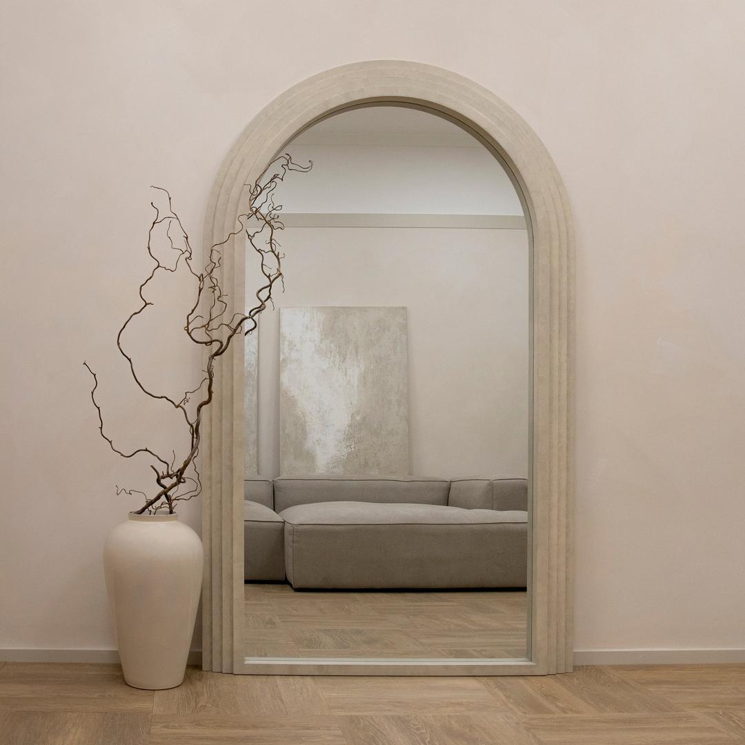 Luciana - Full Length Arched Concrete Mirror 71" x 44" (179cm x 110cm)