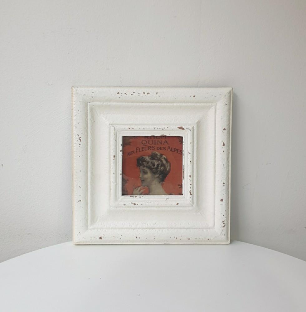 빈티지 화이트 쉐비 벽장식 그림 벽걸이 겸 탁상 액자 소품 엔틱 카페