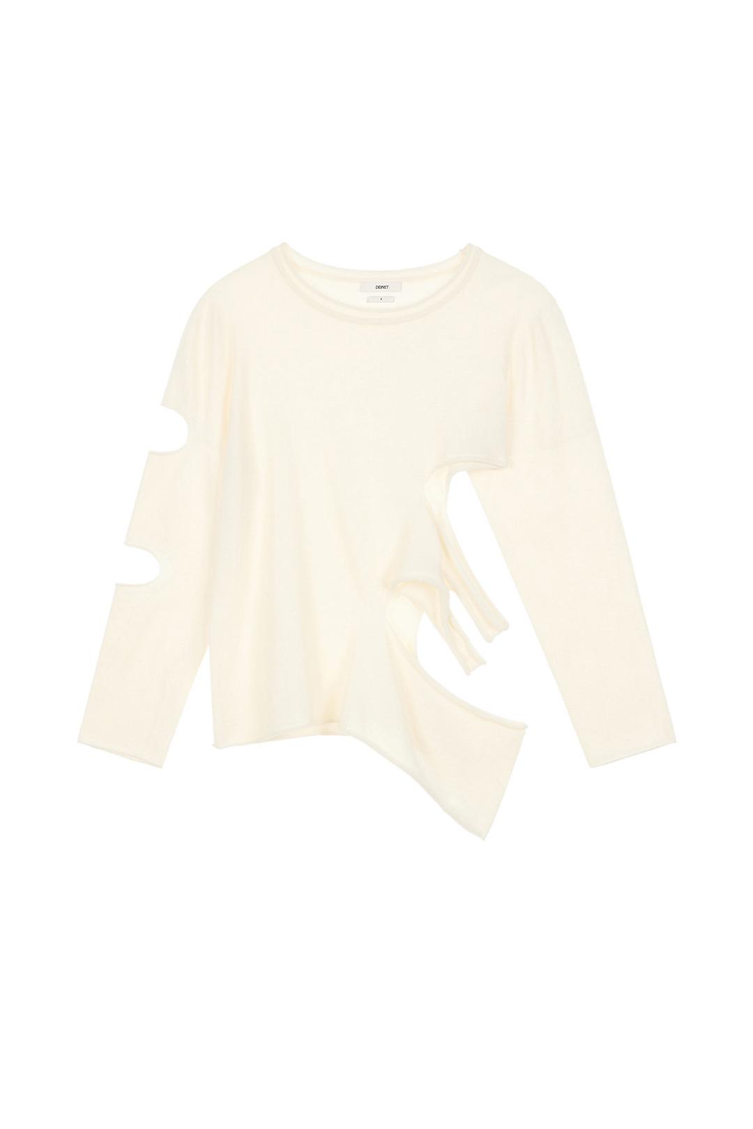 UNBALANCE HOLE KNIT IN CREAM