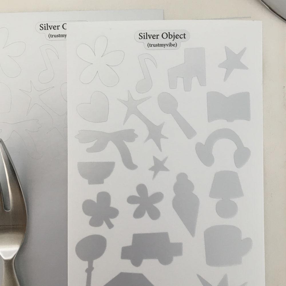 silver object sticker