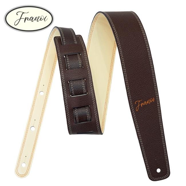 Franoi - 프라노이 가죽 기타 스트랩 (양면 60 DbWCr 다크 브라운 & 크림)