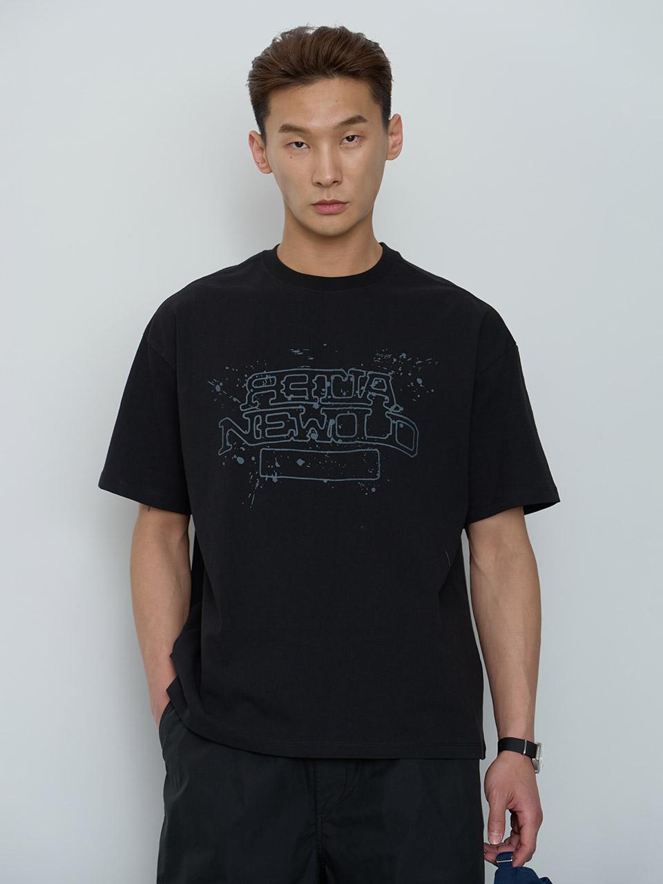 Splatter Print T-Shirt_Black