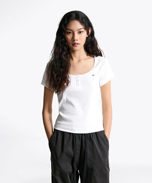 슬림 헨리넥 티셔츠 (T32F6TTO02TWT1YBR)