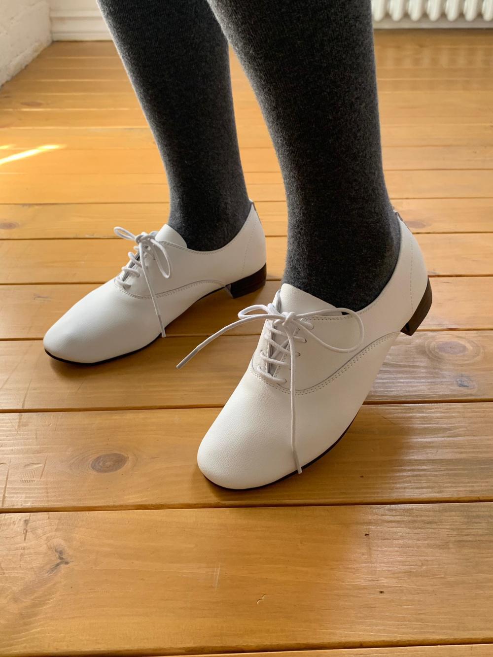 르라니 재지 옥스포드 슈즈 여자 옥스퍼드화 라운드 소가죽 로퍼 단화 (2color)