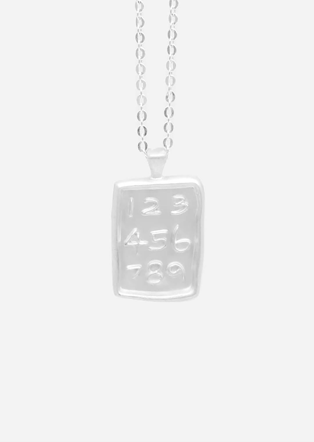 number board necklace