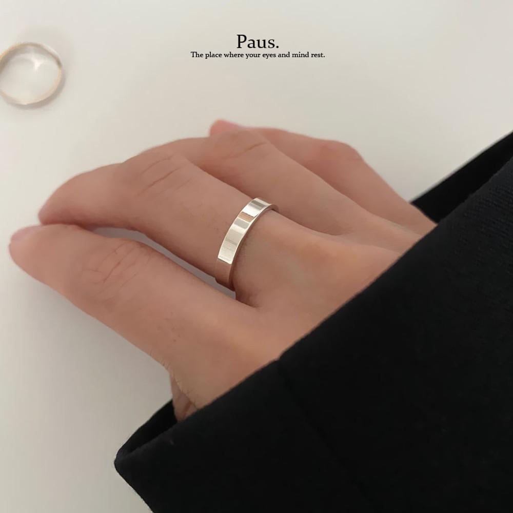 Paus. 실버 925 플랫 심플 평반지 3mm (2 colors)