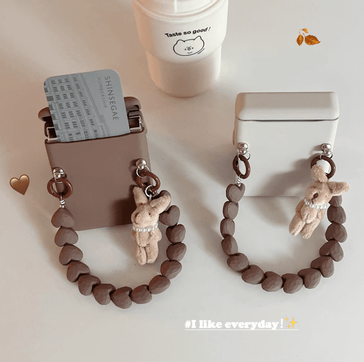 갤럭시지플립5 토끼 인형 스트랩 카드수납 Z플립5케이스