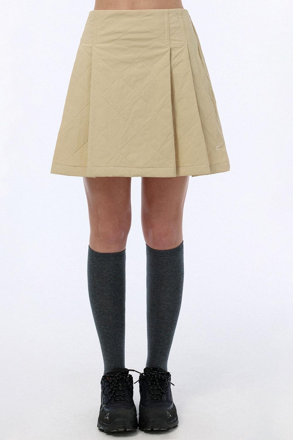 [24FW clove] Quilted Skirt (Beige)