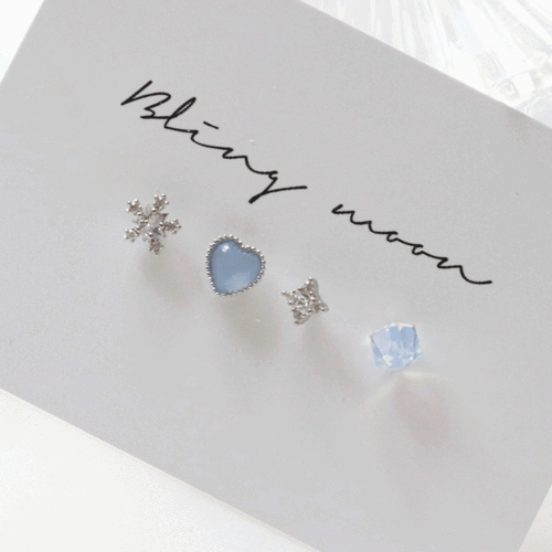 [4 set] 아이스 트윙클 피어싱 세트