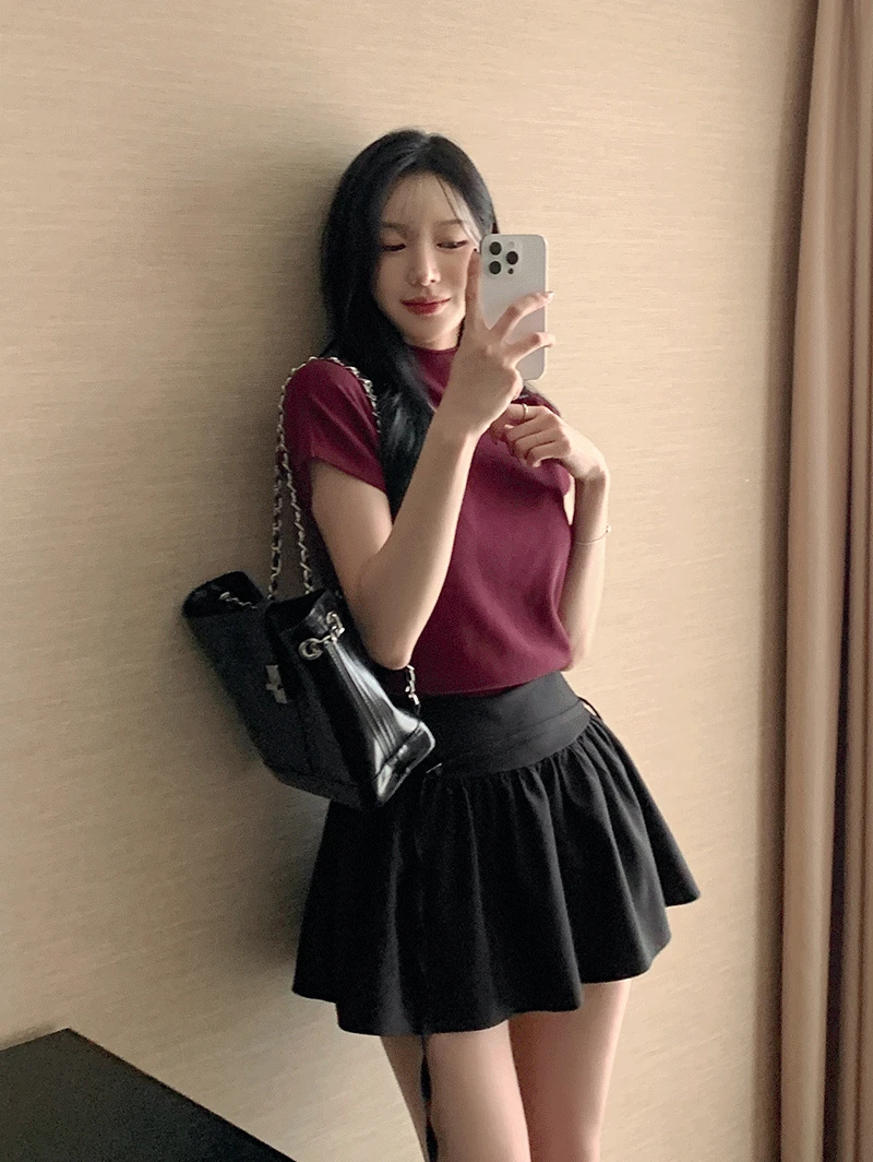 [허리끈SET] 가인드 플레어 미니스커트