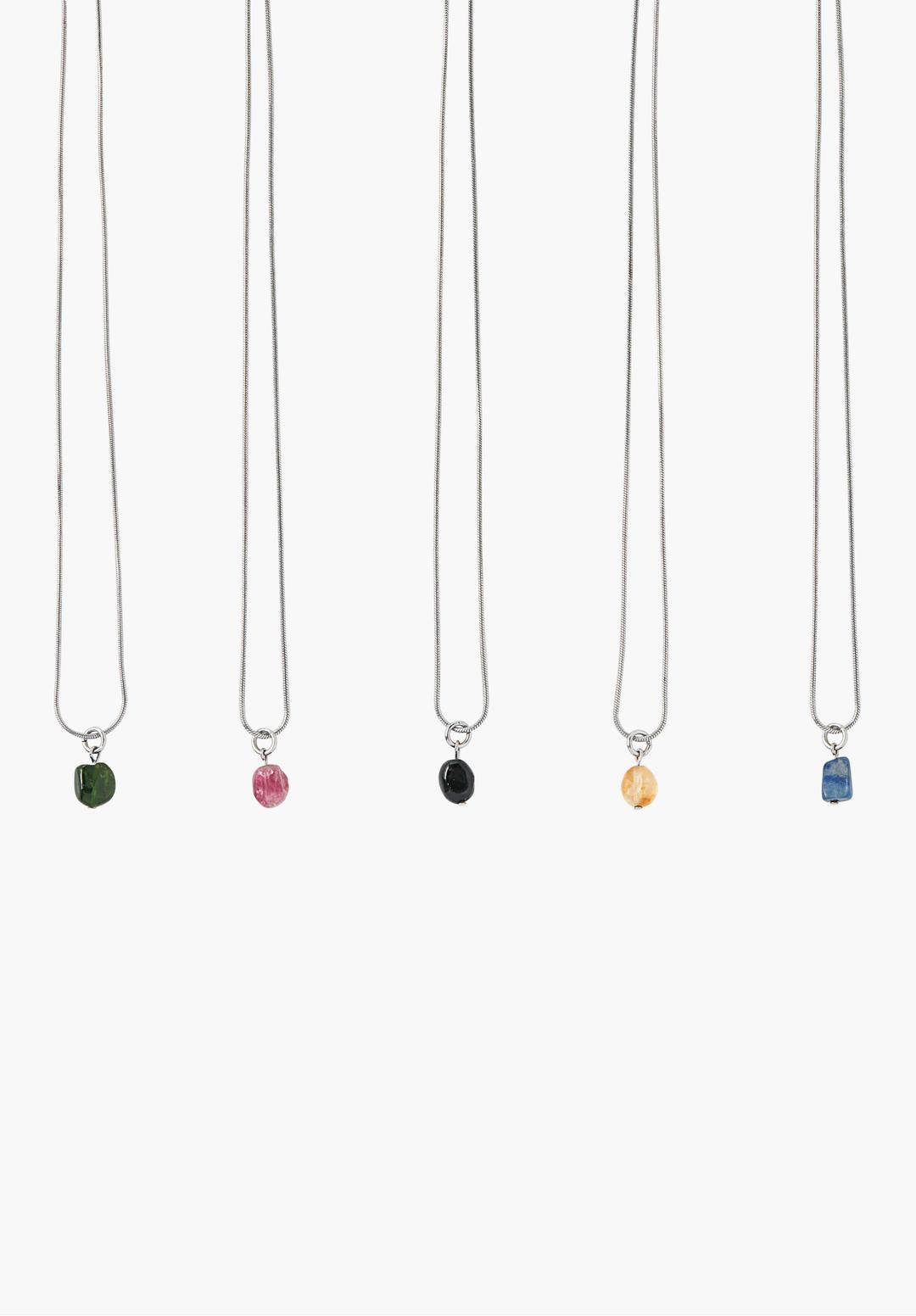 A_시그니처 스톤 스네이크 체인 목걸이