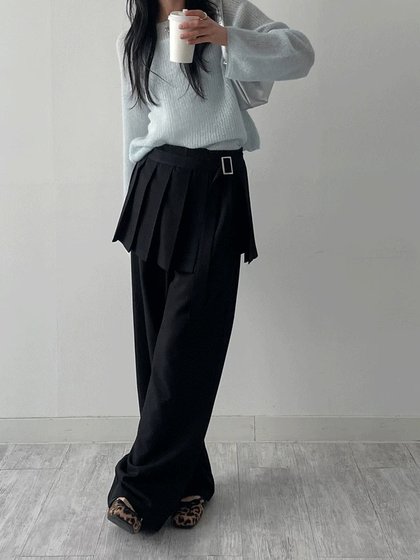 [기장선택/스커트SET] 오브제 랩 스커트 슬랙스 (2C)