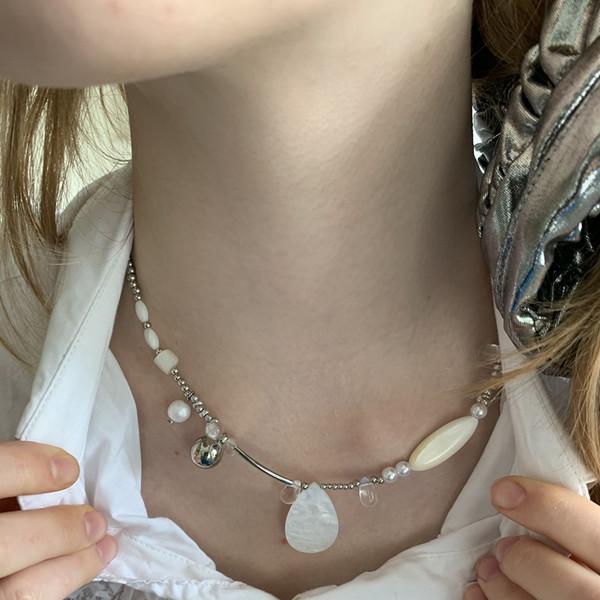 LONSLAN Handcrafted Bead Irregular Necklace