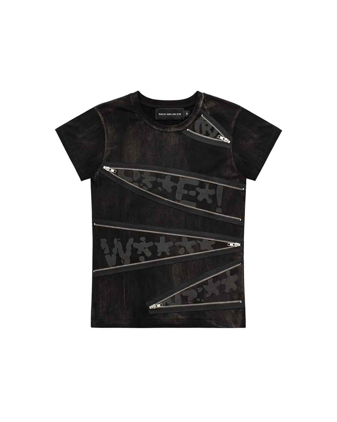 Washed Unzip T-Shirt - XS