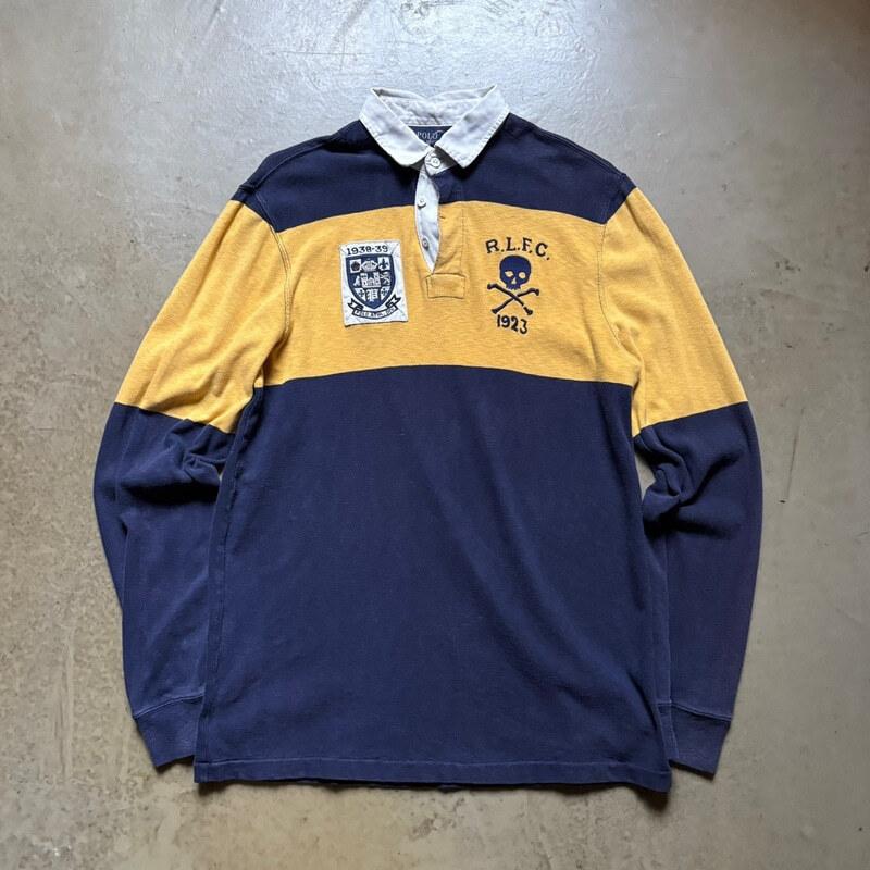 (100) Polo Ralph Lauren Classic Fit R.L.F.C. Stripe Rugby Shirt (Mrgy.48)