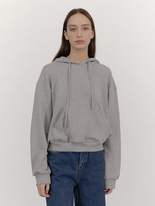 Sleeve point hoodie _ Melange Grey