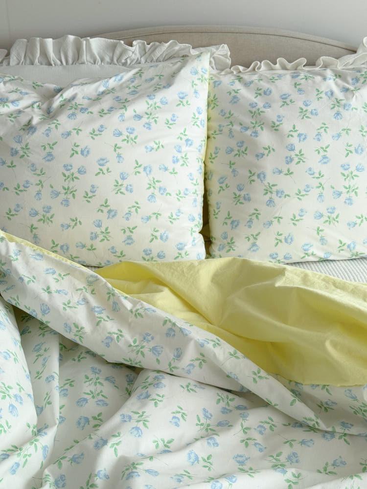 로사 레몬옐로우 양면 투톤 침구세트 이불커버 베개커버