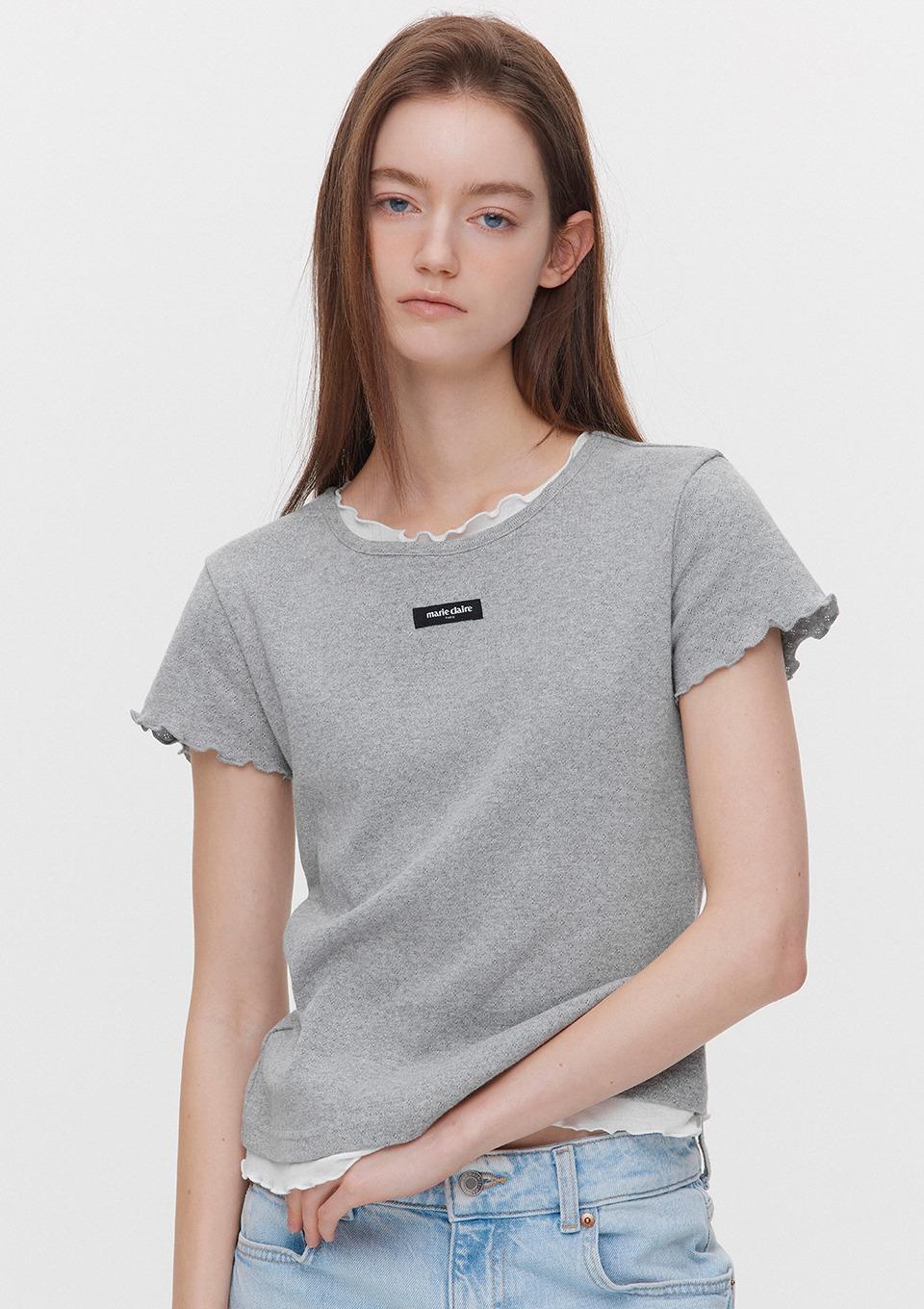 라벨 펀칭 레이어드 반팔 티셔츠(MAGBTS08MLG)