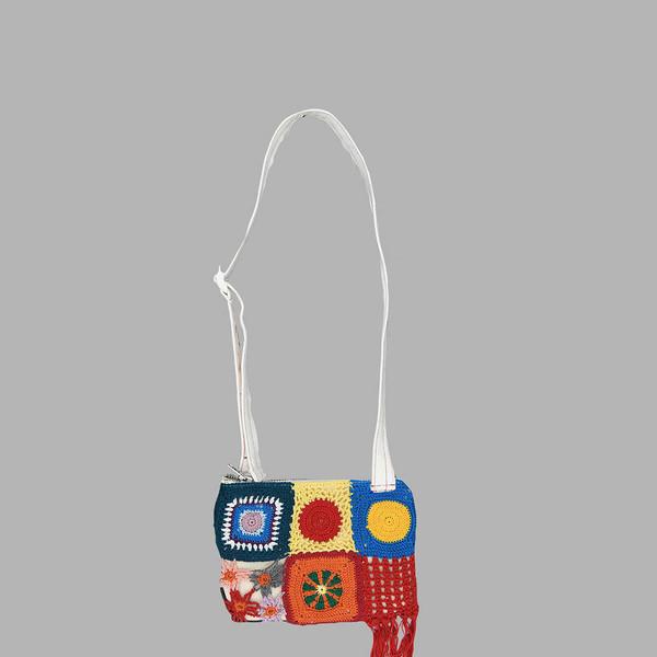 HAND KNITTED POUCH BAG
