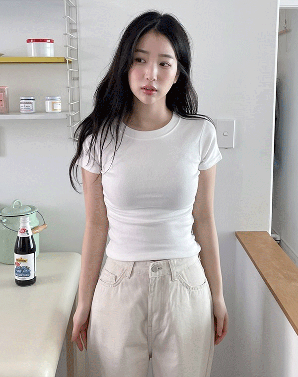 무아무아 [2TYPE] 슬림핏 레귤러 반팔 티셔츠: 5color