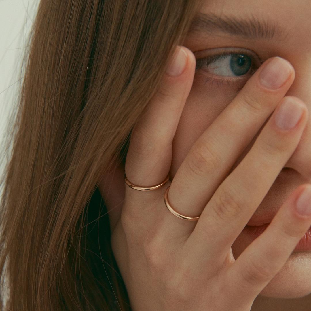 [29CM 단독] 14k 18k 파이프 레이어드 반지