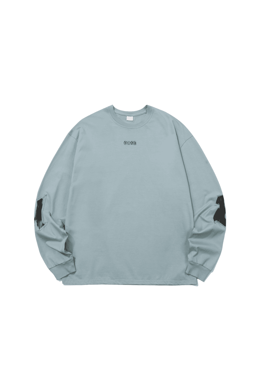 CUTTING PRINTING PATCH LONG SLEEVES _ BLUE