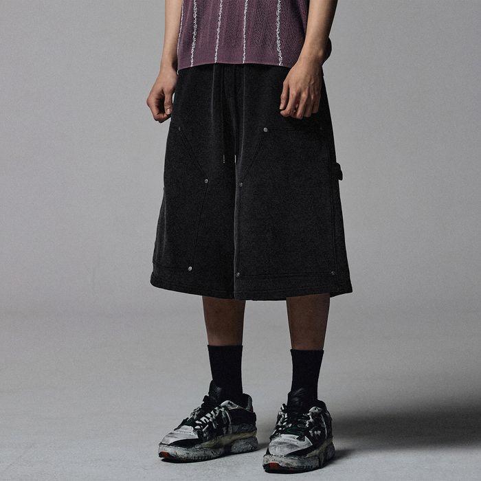 Stud Carpenter Bermuda Sweat Shorts - Charcoal